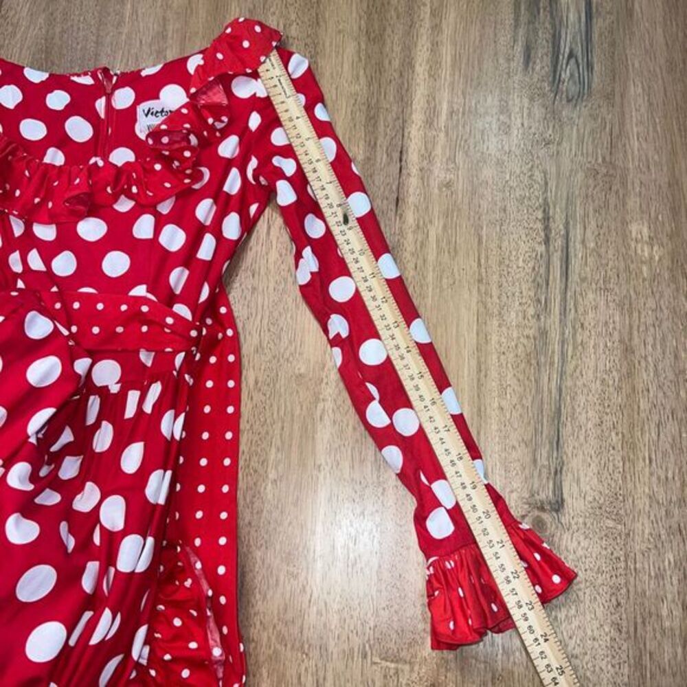 Vintage Victor costa small hostess party dress red 70s Valentines saks 5th - Picture 4 of 16